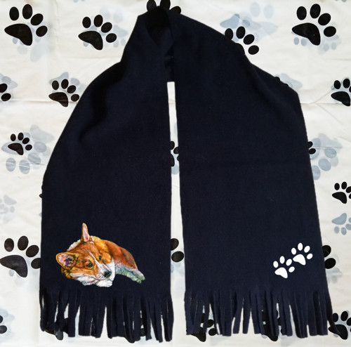 Welsh Corgi Zimní Fleecová Šála