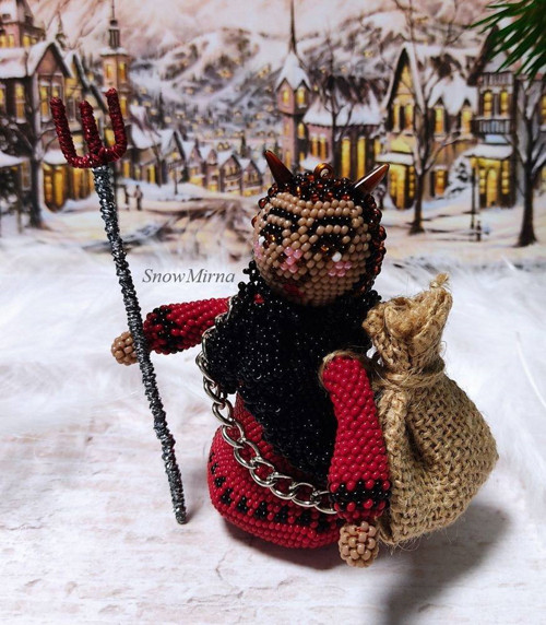 Háčkovaná figurka 10cm VZOR - Čert