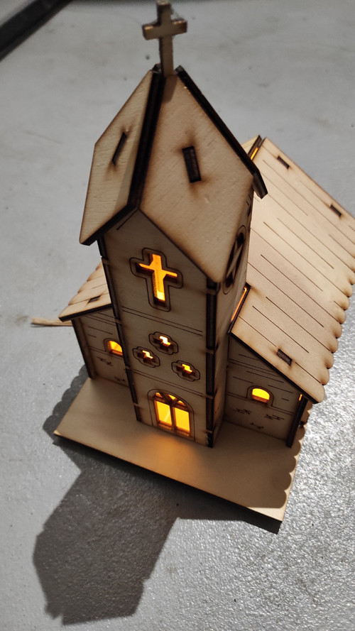 Vánoční LED kostel 1
