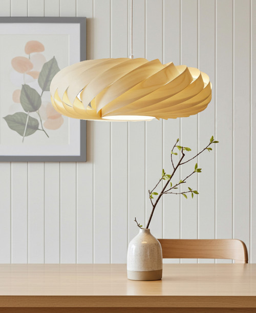 L06B, 80cm Visící lampa z březové dýhy