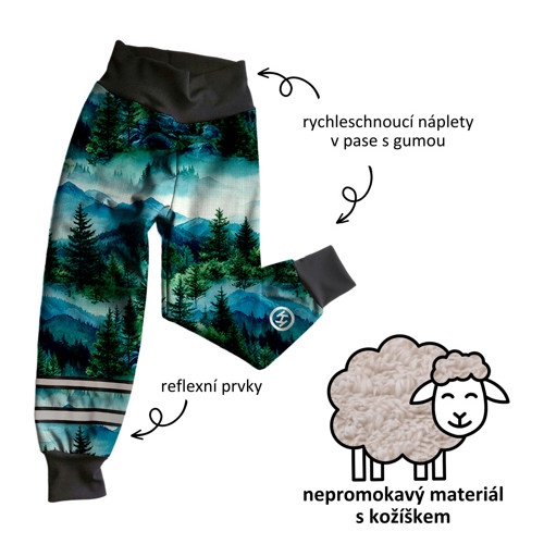 Softshell kalhoty s beránkem Les