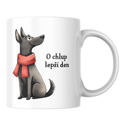 O chlup lepší den - černý pes - Hrníček