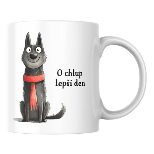 O chlup lepší den - černý pes verze 2 - Hrníček