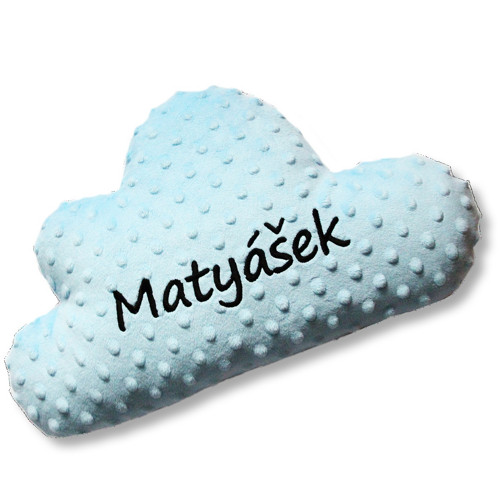 Polštář mráček se jménem -bledě modrý Matyášek