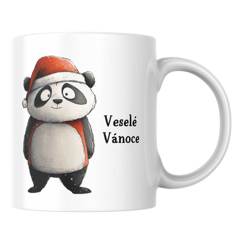 Veselé Vánoce přeje panda - Hrníček