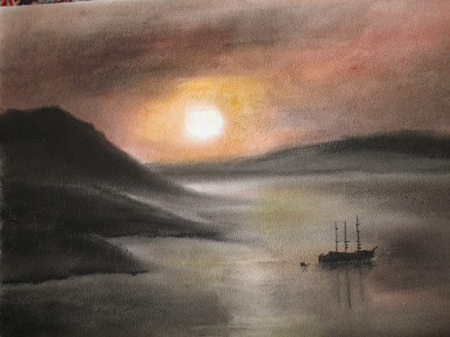 Měsíc nad hladinou