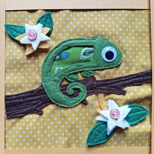 Quiet book - stránka do knihy - CHAMELEON