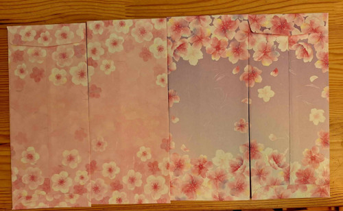 Obálka washi z Japonska Sakura