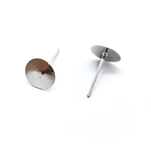 Puzeta vlepovací, 8mm, stříbrná (10ks)