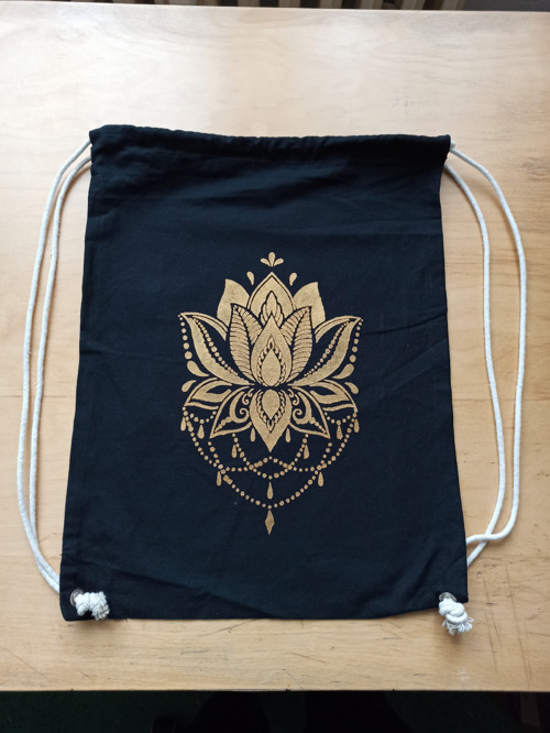 Nový ručně malovaný vak na záda Lotus