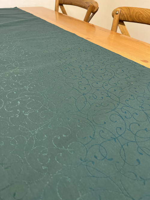 Zelený běhoun na stůl 150/49cm