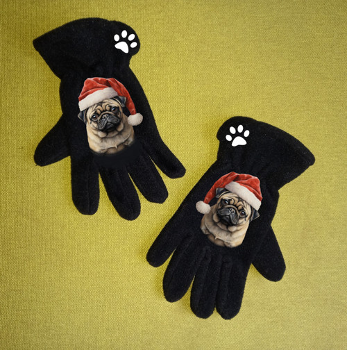 Mopsík Dětské Nebo Dámské Fleecové Rukavice