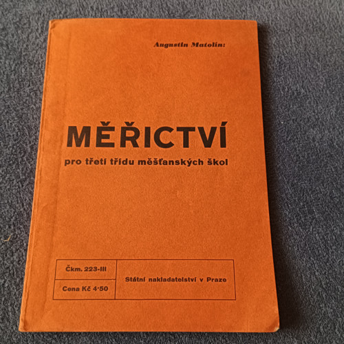 Měřictví - učebnice z roku 1936