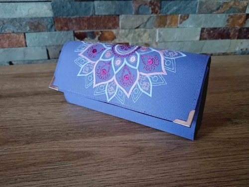 Veliká peněženka na dvě měny - Mandala na fialové