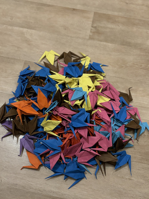 Origami jeřábi 161 ks mix barev — foto 1