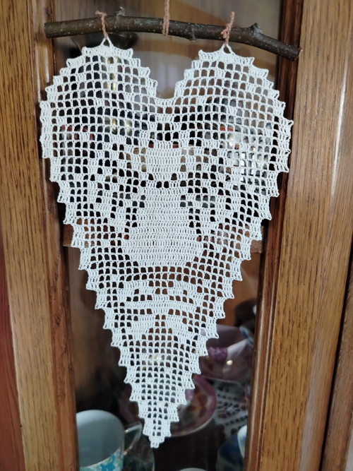 Háčkované vánoční srdce Andílek — foto 1