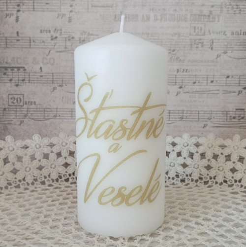 Šťastné a veselé (14x7 cm)