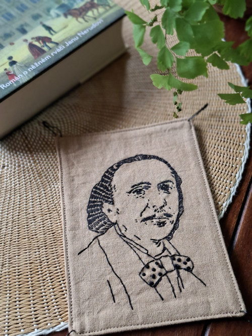 Vyšívaná brož KunstPunk - Jan Neruda (velká)