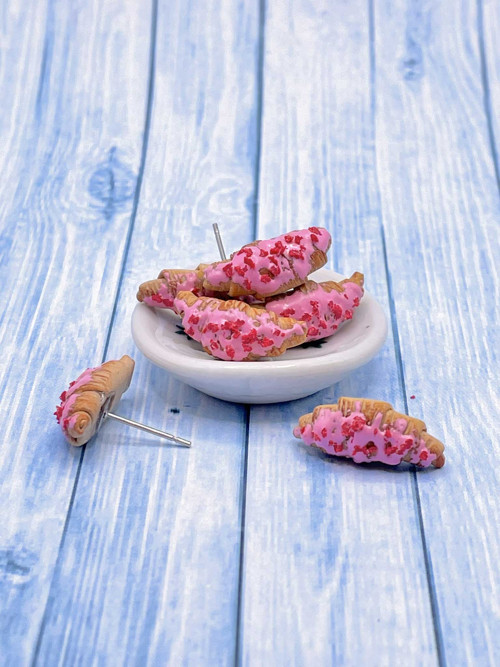 Náušnice Croissant s polevou