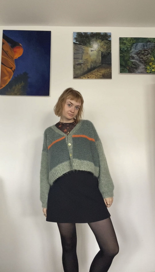 Lehký háčkovaný crop top "severní moře"