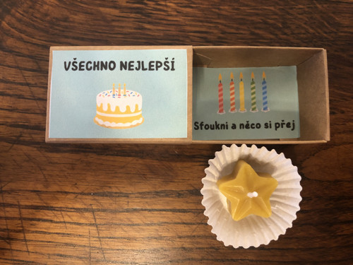 Narozeninové přání - jedna svíčka
