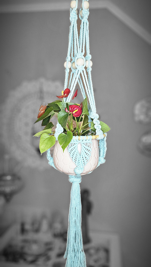 Macrame autorský závěs na květiny