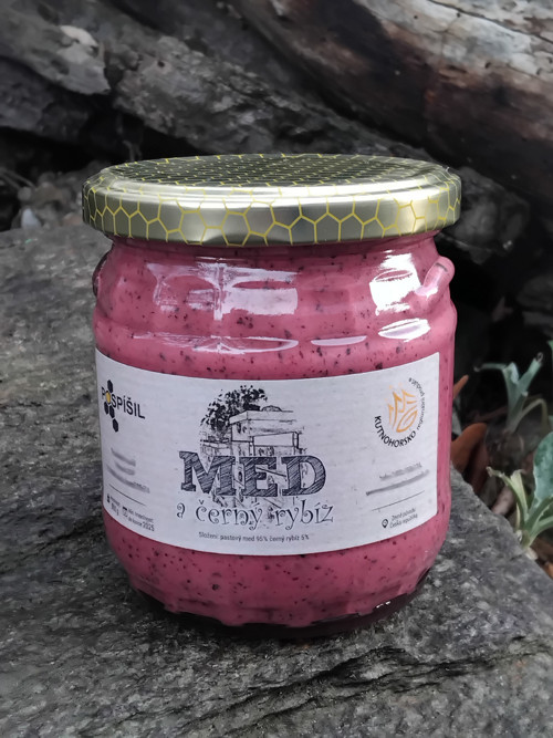Pastový med a černý rybíz 500g