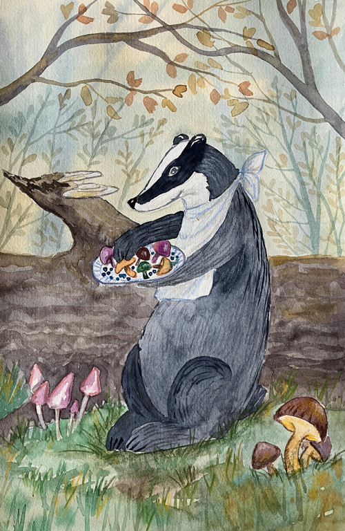 Originál ilustrácia Mlsný jazvec