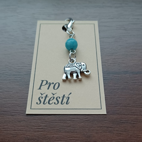 Sloník pro štěstí - chalcedon (fazet.)
