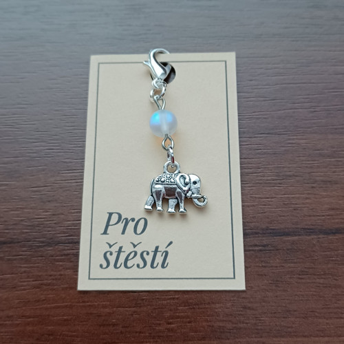 Sloník pro štěstí - opalit (duhový)
