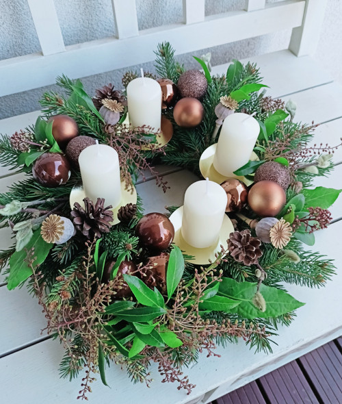Věnec adventní - hnědý