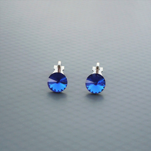 Malé Swarovski majestic blue a klipsy antialergick