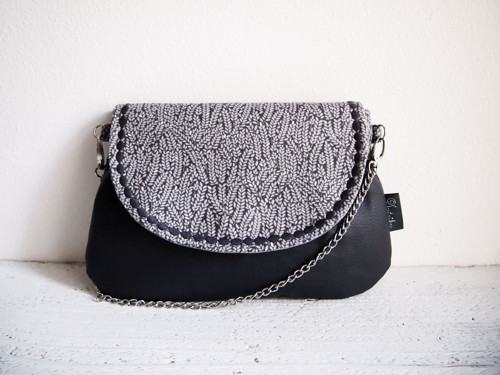 Kabelka - sivé vetvičky s čiernou