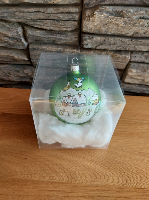 Skleněná malovaná koulička - Anděl