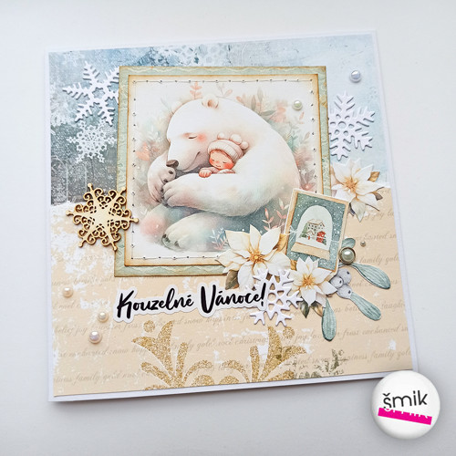 Vánoční přání s ledním medvědem Cozy Winterland