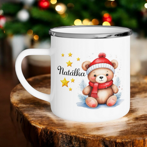 Vánoční plecháček / hrníček se jménem 10