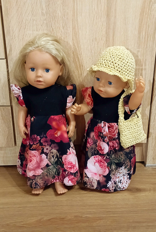 Set šaty, klobouček a kabelka pro baby born 43 cm