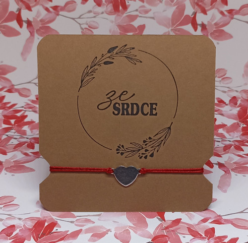 Srdce ze srdce - náramek na šňůrce