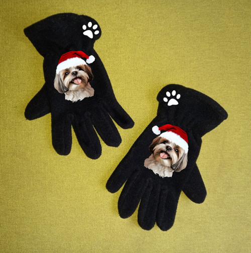 Shih-Tzu Dětské Nebo Dámské Fleecové Rukavice