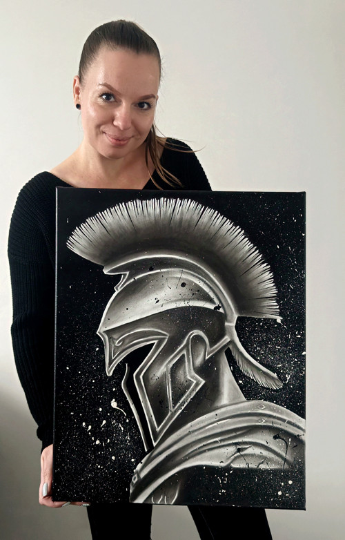 Ručně malovaný obraz - Sparťan 50x40cm