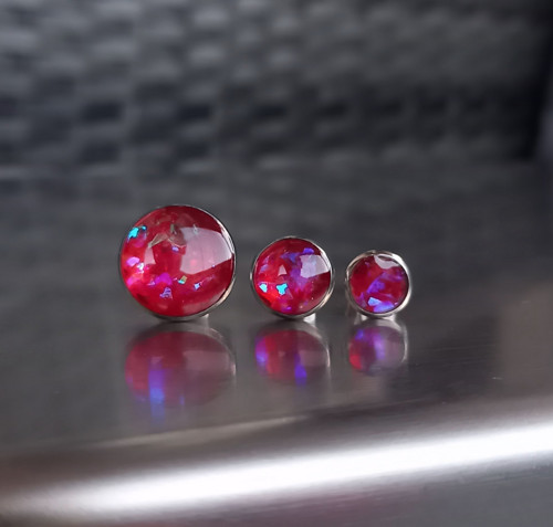 Sytě růžové s modrým leskem 12 mm