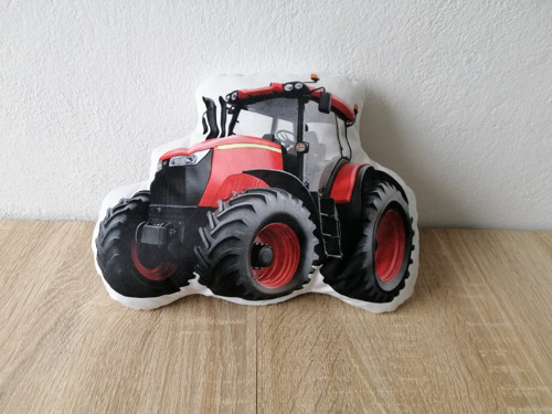 Traktůrek červený - 3D polštářek