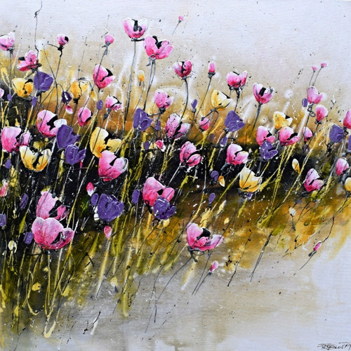 Barevné kvítí.......60x60cm