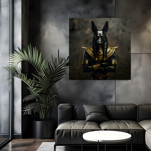 Egyptský bůh Anubis - obraz na plátně 30x30 cm