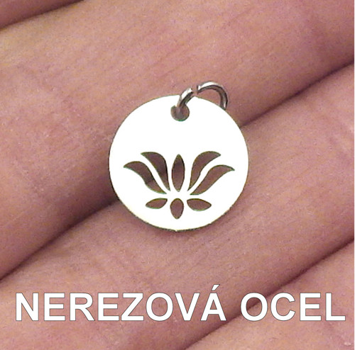 NEREZOVÁ OCEL - přívěsek lotosový květ