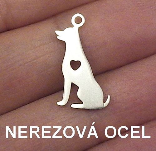 NEREZOVÁ OCEL - přívěsek pes / pejsek