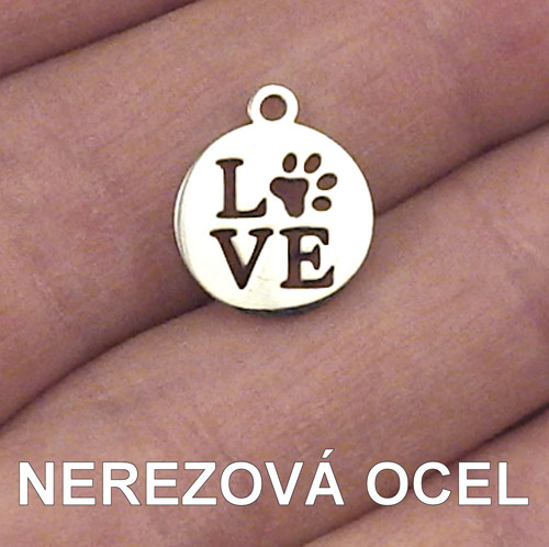 NEREZOVÁ OCEL - přívěsek psí láska