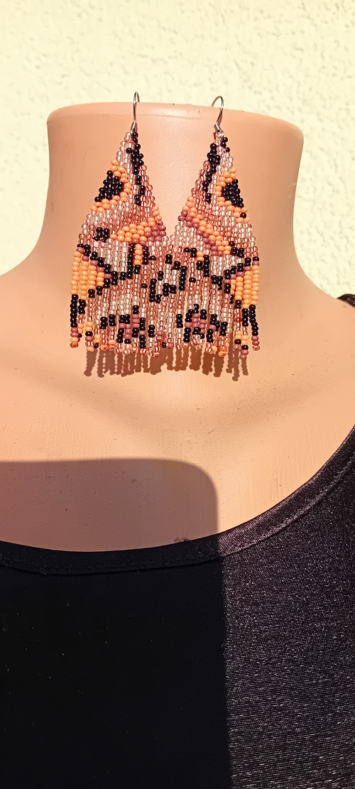 Skořicové sny - indian cinamon fringe earrings
