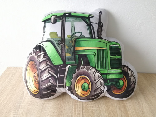 Traktor velký zelený - 3D polštářek