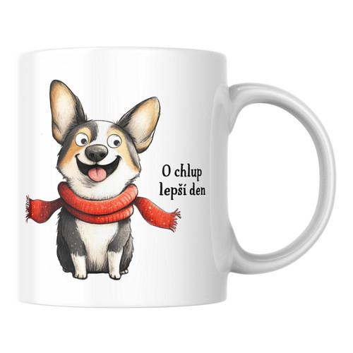 O chlup lepší den - Welsh corgi - Hrníček